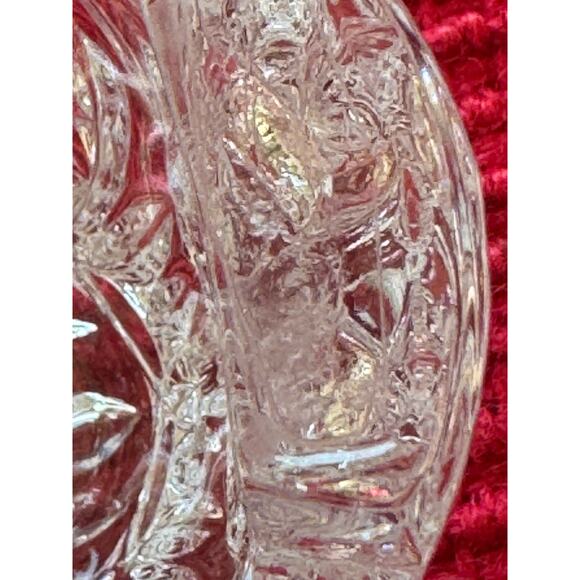Hofbauer Byrdes Cut Glass Oval Crystal Bowl Red Bird Motif - Picture 9 of 10